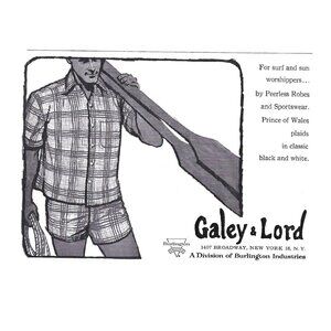 Galey and Lord Mens Sportswear Prince Of Wales Shorts Surf 1960s Print AD
